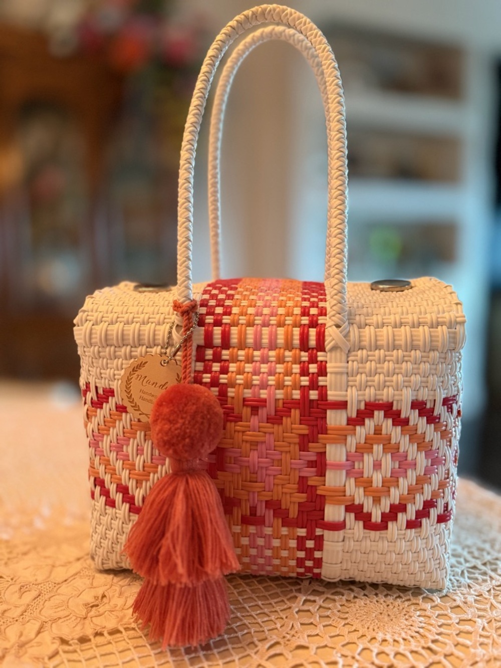 Handwoven Mexican Tote Bag Mandi brand